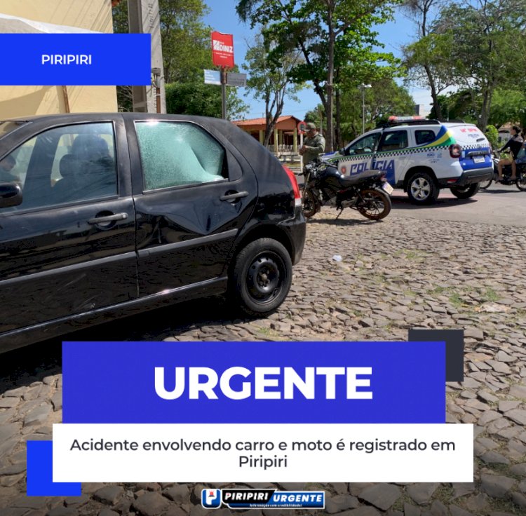 Acidente envolvendo carro e moto é registrado em Piripiri