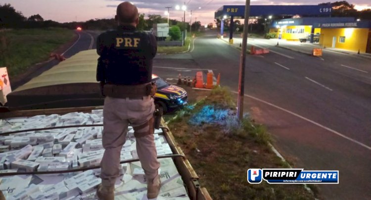 PRF apreende 230 mil maços de cigarros contrabandeados em Piripiri