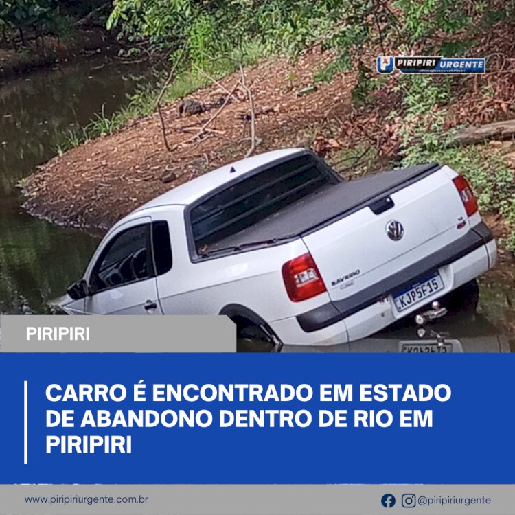 Carro é encontrado em estado de abandono dentro de rio em Piripiri