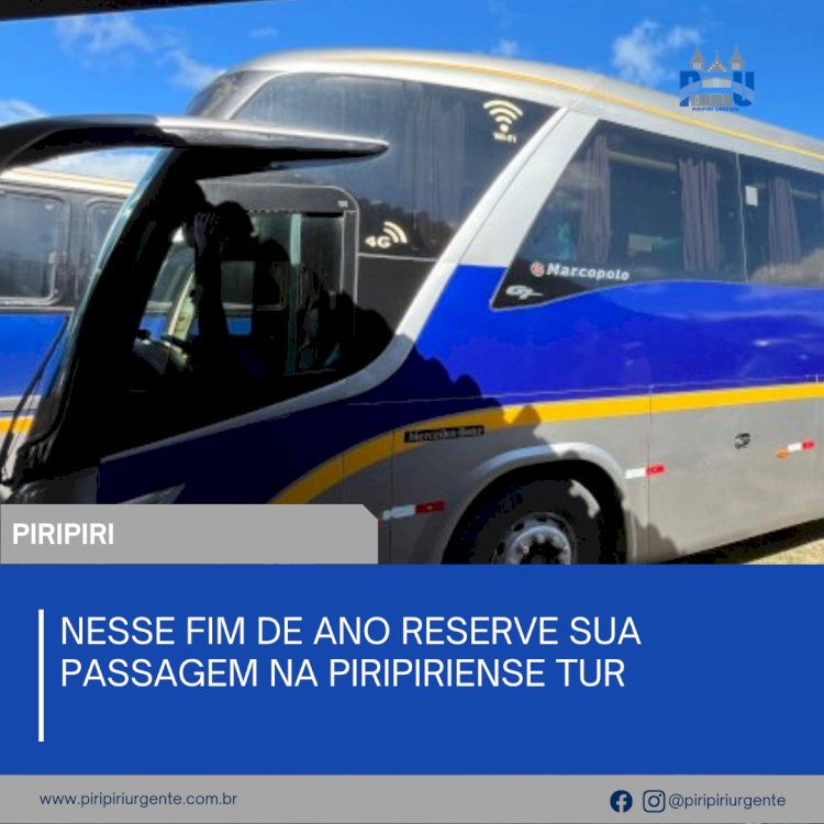 Nesse fim de ano reserve sua passagem na Piripiriense Tur