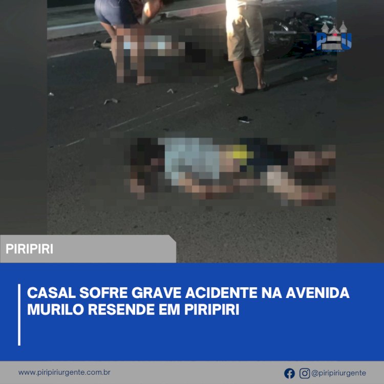 Casal sofre grave acidente na avenida Murilo Resende em Piripiri