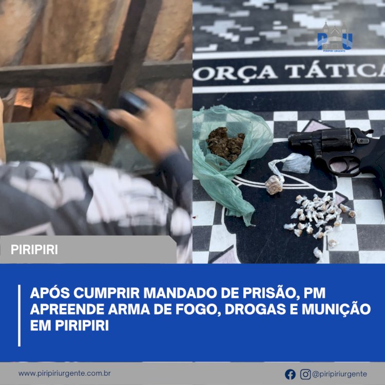 Após cumprir mandado de prisão, PM apreende arma de fogo, drogas e munição em Piripiri